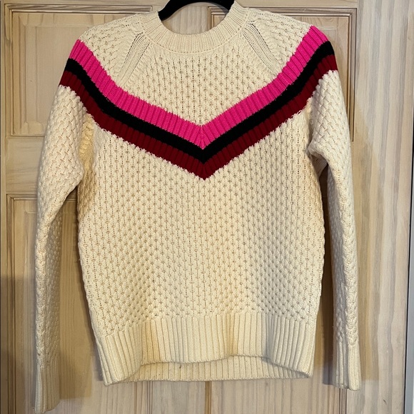 Milly Sweaters - 👛👠MILLY Small GUC Chevron Knit Sweater - Cream, Pink, and Red